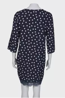 Polka dot dress with lace