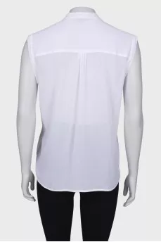 White blouse with front fringe