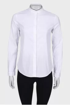 Blouse with silver rhinestones at the collar