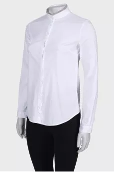 Blouse with silver rhinestones at the collar