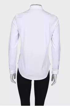 Blouse with silver rhinestones at the collar