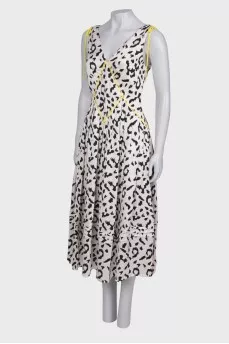 White leopard print dress with tag