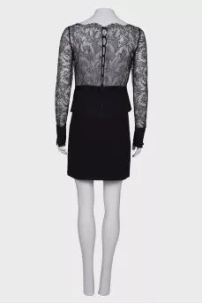 Suit with lace top and skirt, with tag