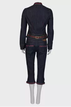 Denim suit: jacket and capris