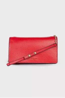 Leather clutch with detachable strap