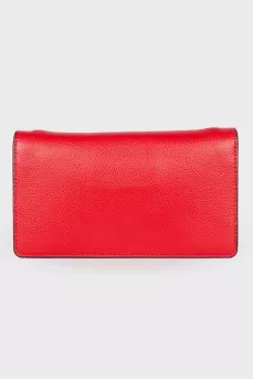 Leather clutch with detachable strap