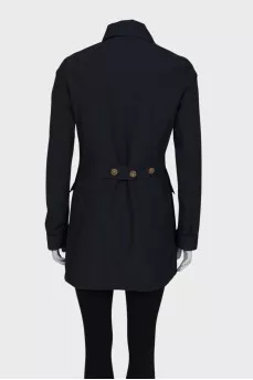 Navy blue raincoat with pockets