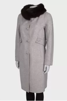 Cashmere reversible coat