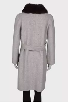 Cashmere reversible coat