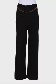 High waist trousers with chain