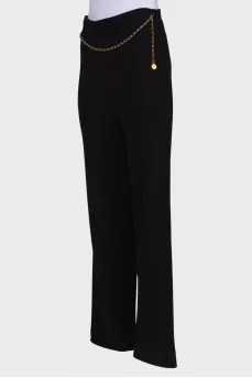 High waist trousers with chain