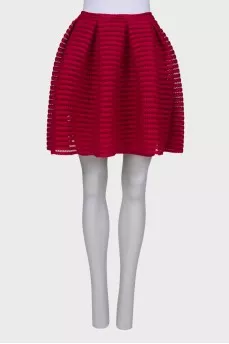 Openwork red skirt