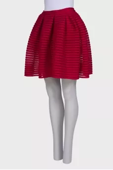 Openwork red skirt