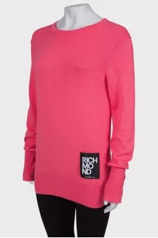 Pink sweater with patches