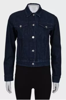 Denim jacket with back embroidery