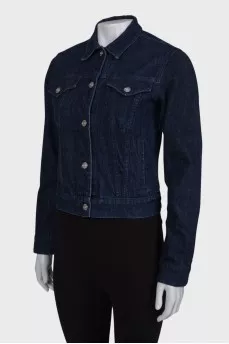 Denim jacket with back embroidery