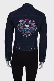 Denim jacket with back embroidery