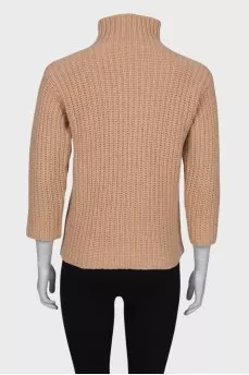 Beige high neck sweater