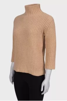 Beige high neck sweater