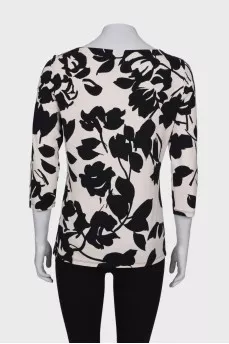 Black and white viscose blouse