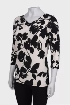 Black and white viscose blouse