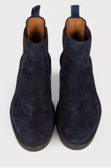 Men's suede blue chelsea