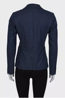 Blue striped fitted jacket