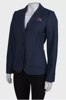 Blue striped fitted jacket