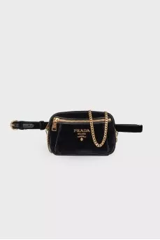Textile belt bag with double strap
