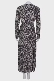 Wrap print maxi dress