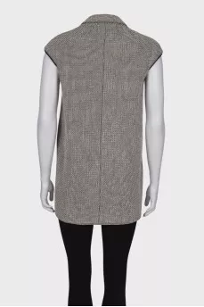 Black and white long vest