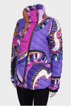 Combined color padded jacket