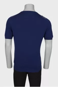 Men's blue plaid T-shirt