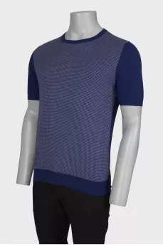 Men's blue plaid T-shirt