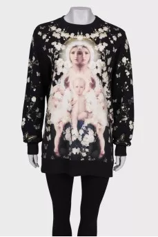 Long sweatshirt with print