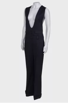 Wool navy classic jumpsuit