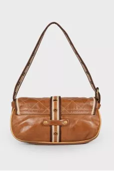 Leather bag with front strap