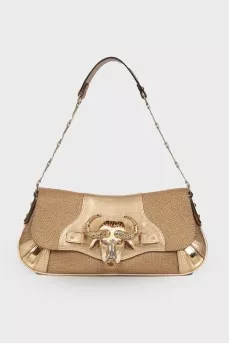 Gold textile bag