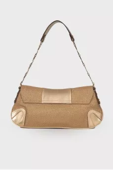 Gold textile bag