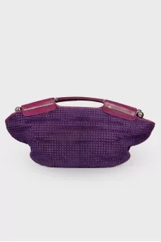 Suede bag with metal tassels