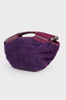 Suede bag with metal tassels