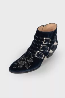 Susanna navy blue ankle boots