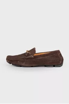 Men's square toecap suede loafers