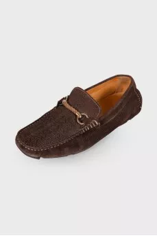 Men's square toecap suede loafers