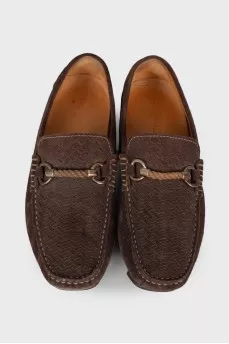 Men's square toecap suede loafers