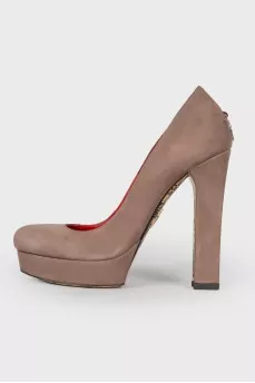 Graphite heeled shoes