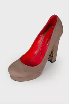 Graphite heeled shoes