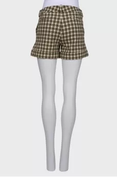Mid-rise plaid shorts