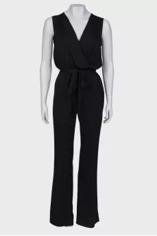 Black jumpsuit with belt