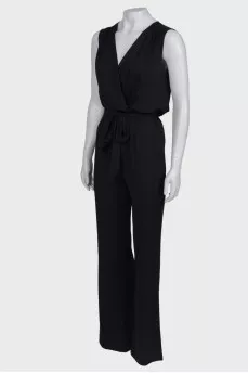 Black jumpsuit with belt